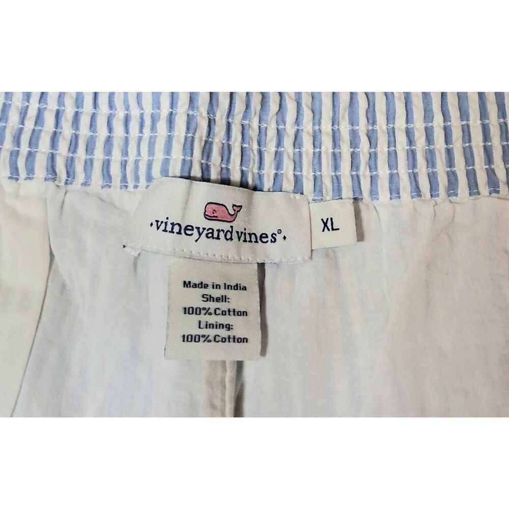 Vineyard vines womens xl seersucker shorts hi rise blue candy stripe - Picture 7 of 8